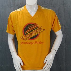 Vancouver Canucks Shirt (VTG) - Speeding Skate Breakaway Be There - Men's XL